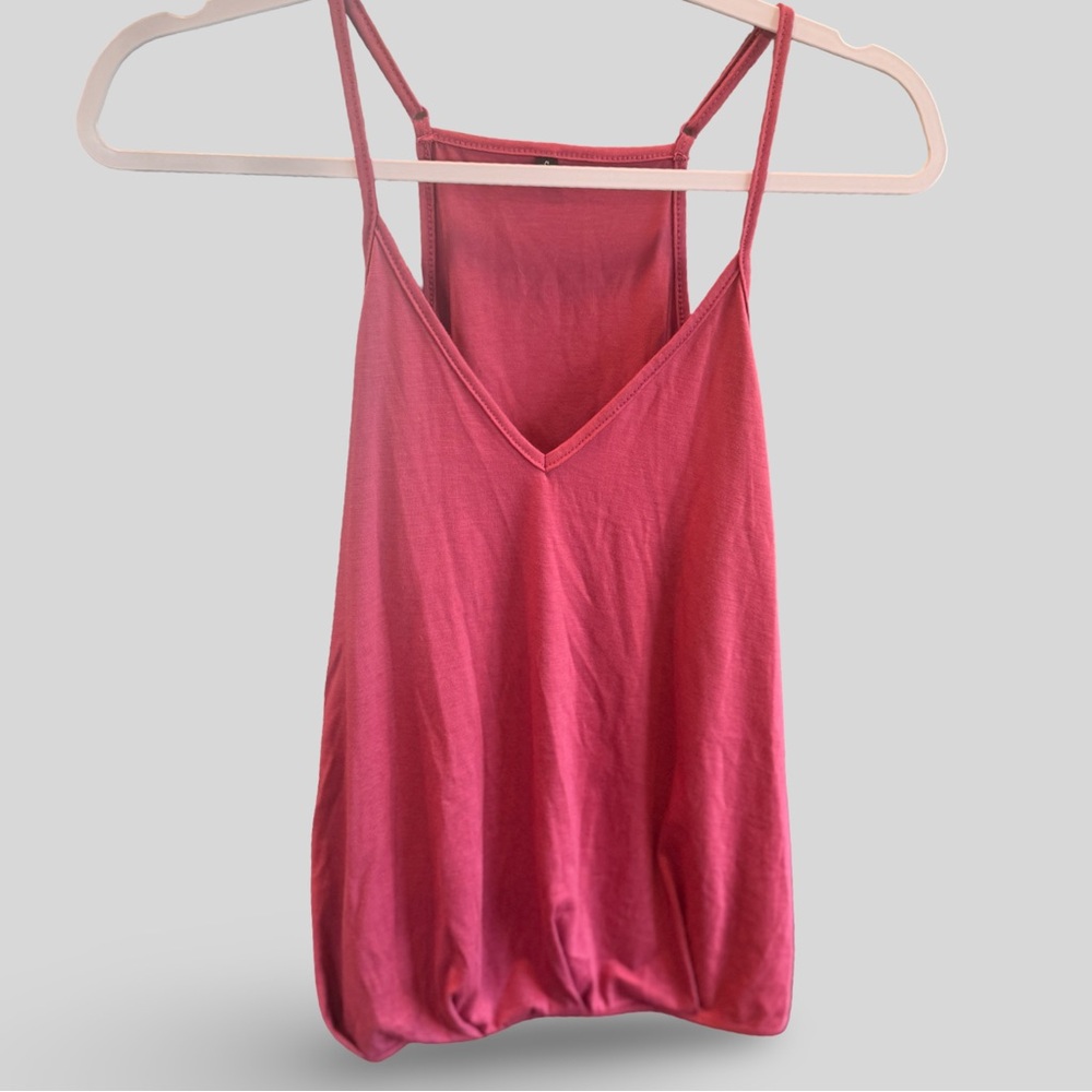 Elegant Pink Bubbled Hem Camisole Top